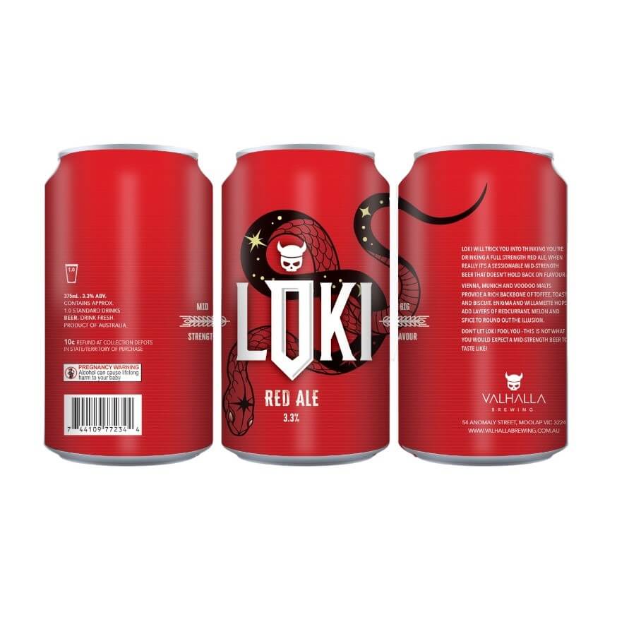 Valhalla Loki Mid-strength Red Ale